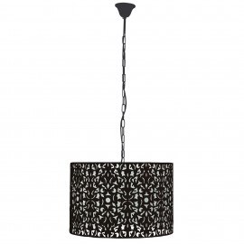 Oriel Lighting-Vicky 45 Laser Cut Metal Pendant-Black / White